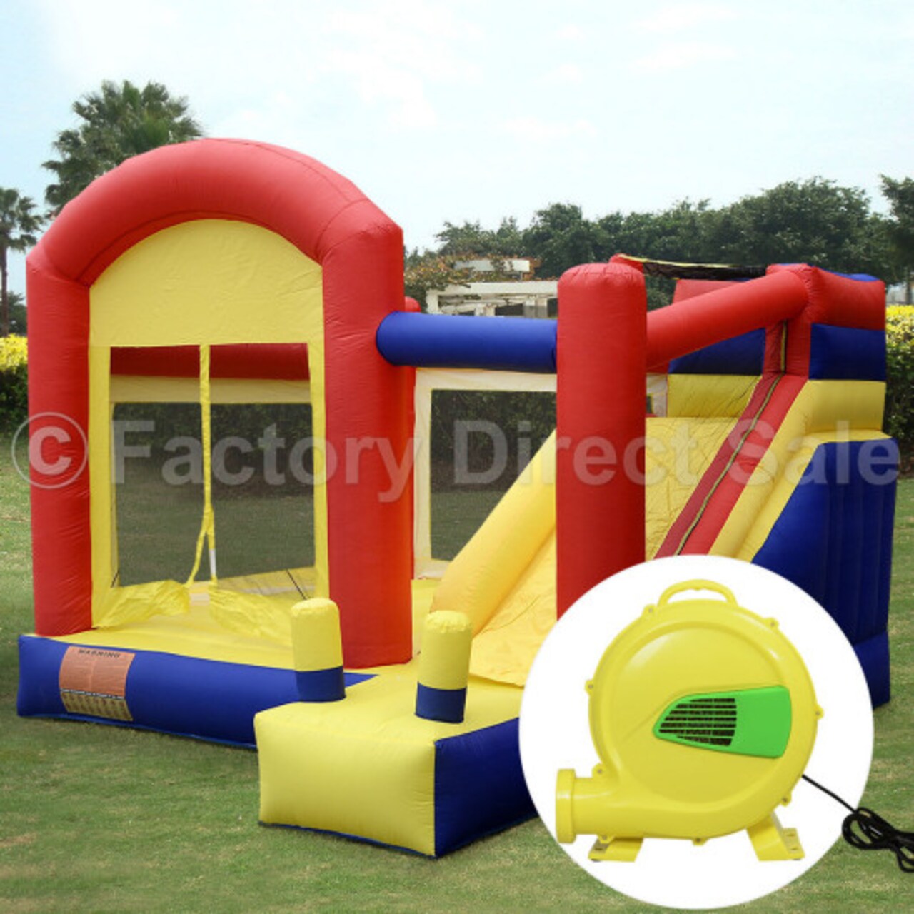 Inflatable Bounce House Castle with Super Slide & Blower